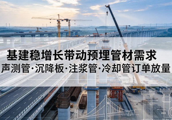 徽县基建稳增长带动预埋监测管材需求，声测管、沉降板、注浆管订单持续放量